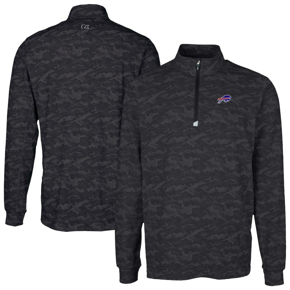 NFL Buffalo Bills Cutter & Buck Traverse Camo Print Stretch Quarter-Zip Top