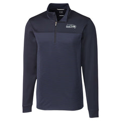NFL Seattle Seahawks Cutter & Buck Traverse Stripe Stretch DryTec Quarter-Zip Top
