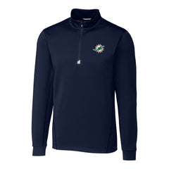 NFL Miami Dolphins Cutter & Buck Big & Tall Traverse Eco Tri-Blend DryTec Quarter-Zip Jacket