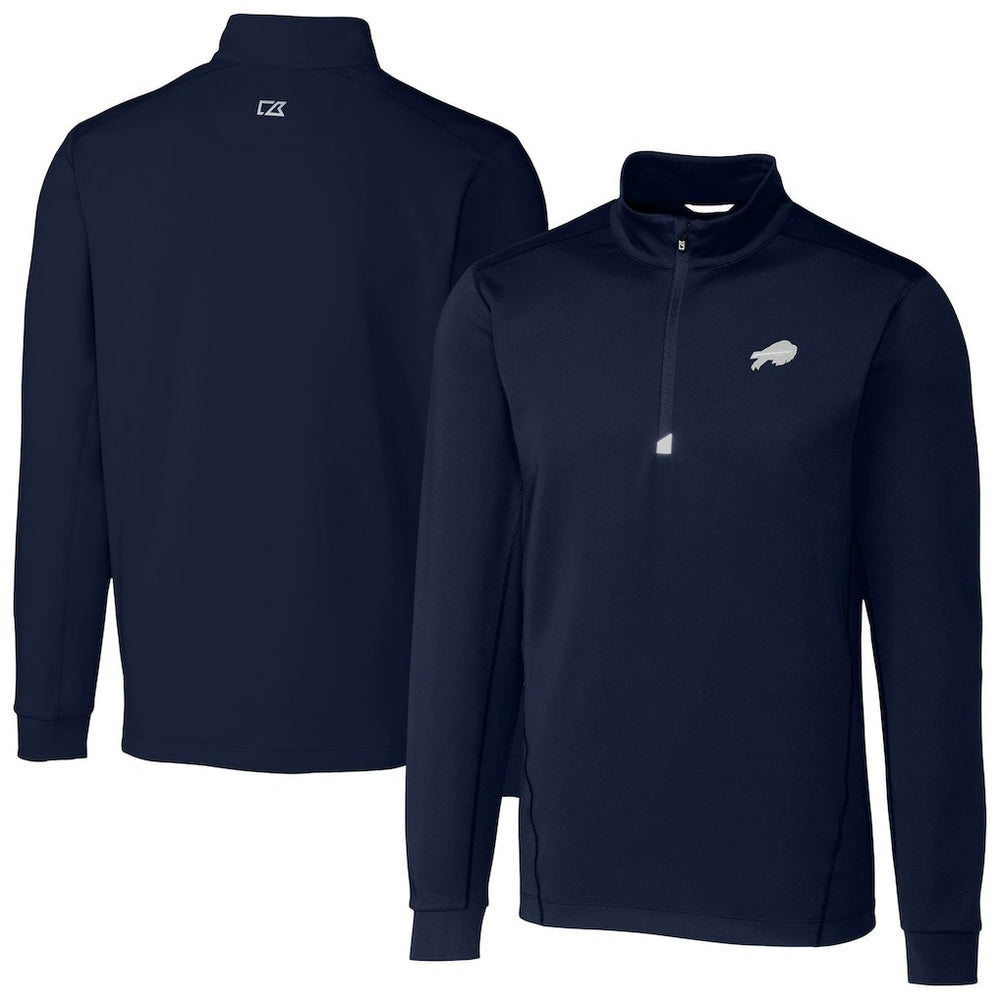 NFL Buffalo Bills Cutter & Buck Big & Tall Traverse Eco Tri-Blend DryTec Quarter-Zip Jacket