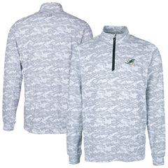 NFL Miami Dolphins Cutter & Buck Big & Tall Traverse Eco Camo Tri-Blend DryTec Quarter-Zip Jacket