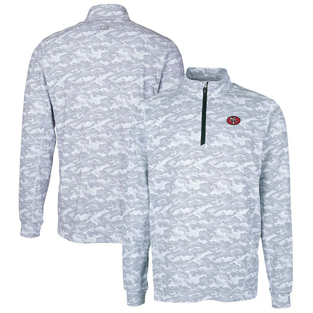 NFL San Francisco 49ers Cutter & Buck Big & Tall Traverse Eco Camo Tri-Blend DryTec Quarter-Zip Jacket