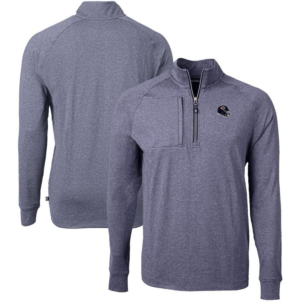 NFL Chicago Bears Cutter & Buck Big & Tall Adapt Eco Raglan Quarter-Zip Jacket