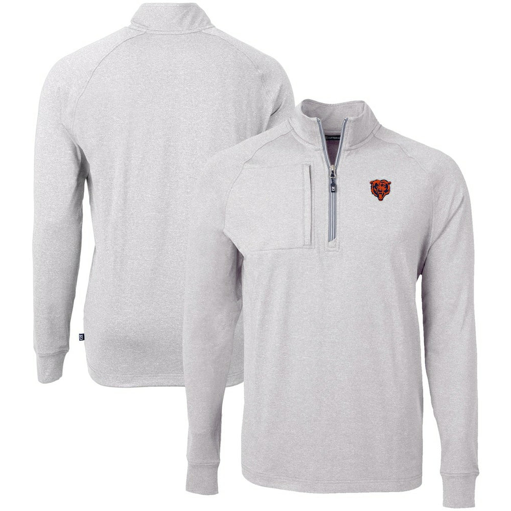 NFL Chicago Bears Cutter & Buck Big & Tall Adapt Eco Raglan Quarter-Zip Jacket