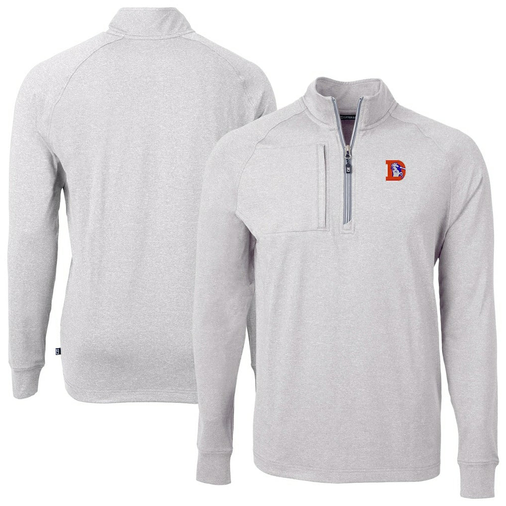 NFL Denver Broncos Cutter & Buck Big & Tall Adapt Eco Raglan Quarter-Zip Jacket