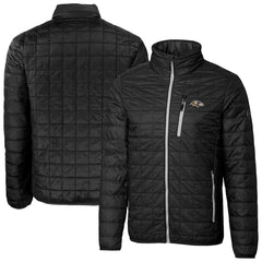 NFL Baltimore Ravens Cutter & Buck Big & Tall Rainier PrimaLoft Eco Insulated Full-Zip Hoodie Puffer Jacket