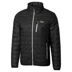 NFL Baltimore Ravens Cutter & Buck Big & Tall Rainier PrimaLoft Eco Insulated Full-Zip Hoodie Puffer Jacket
