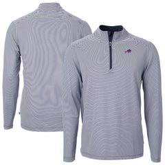 NFL Buffalo Bills Cutter & Buck Big & Tall Virtue Eco Pique Micro Stripe Tri-Blend Quarter-Zip Jacket