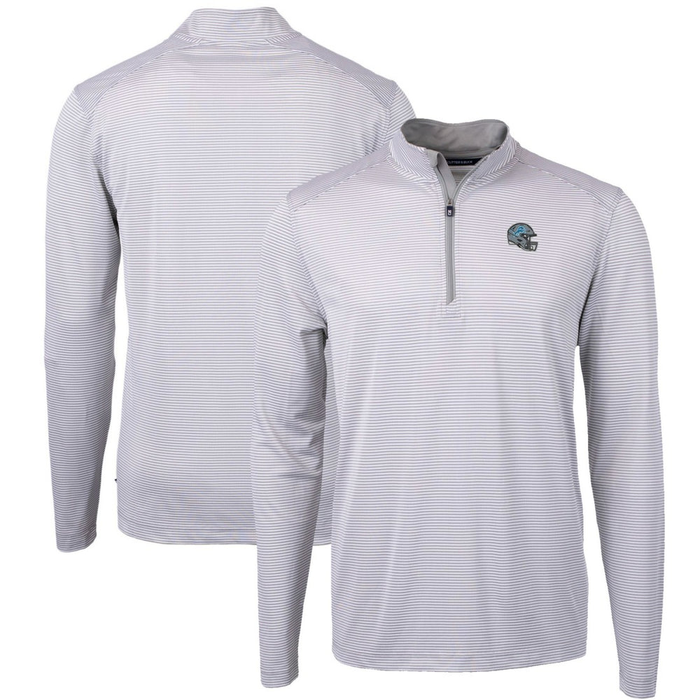 NFL Detroit Lions Cutter & Buck Big & Tall Virtue Eco Pique Micro Stripe Tri-Blend Quarter-Zip Jacket