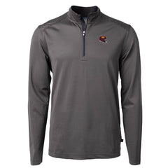 NFL Washington Commanders Cutter & Buck Big & Tall Virtue Eco Pique Micro Stripe Tri-Blend Quarter-Zip Jacket