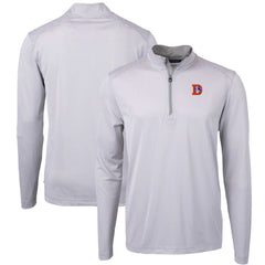 NFL Denver Broncos Cutter & Buck Big & Tall Virtue Eco Pique Micro Stripe Tri-Blend Quarter-Zip Jacket