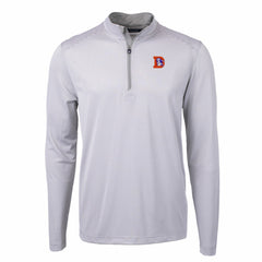 NFL Denver Broncos Cutter & Buck Big & Tall Virtue Eco Pique Micro Stripe Tri-Blend Quarter-Zip Jacket