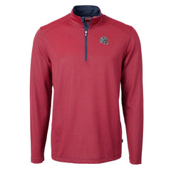 NFL New England Patriots Cutter & Buck Big & Tall Virtue Eco Pique Micro Stripe Tri-Blend Quarter-Zip Jacket
