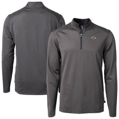NFL Baltimore Ravens Cutter & Buck Big & Tall Virtue Eco Pique Micro Stripe Tri-Blend Quarter-Zip Jacket