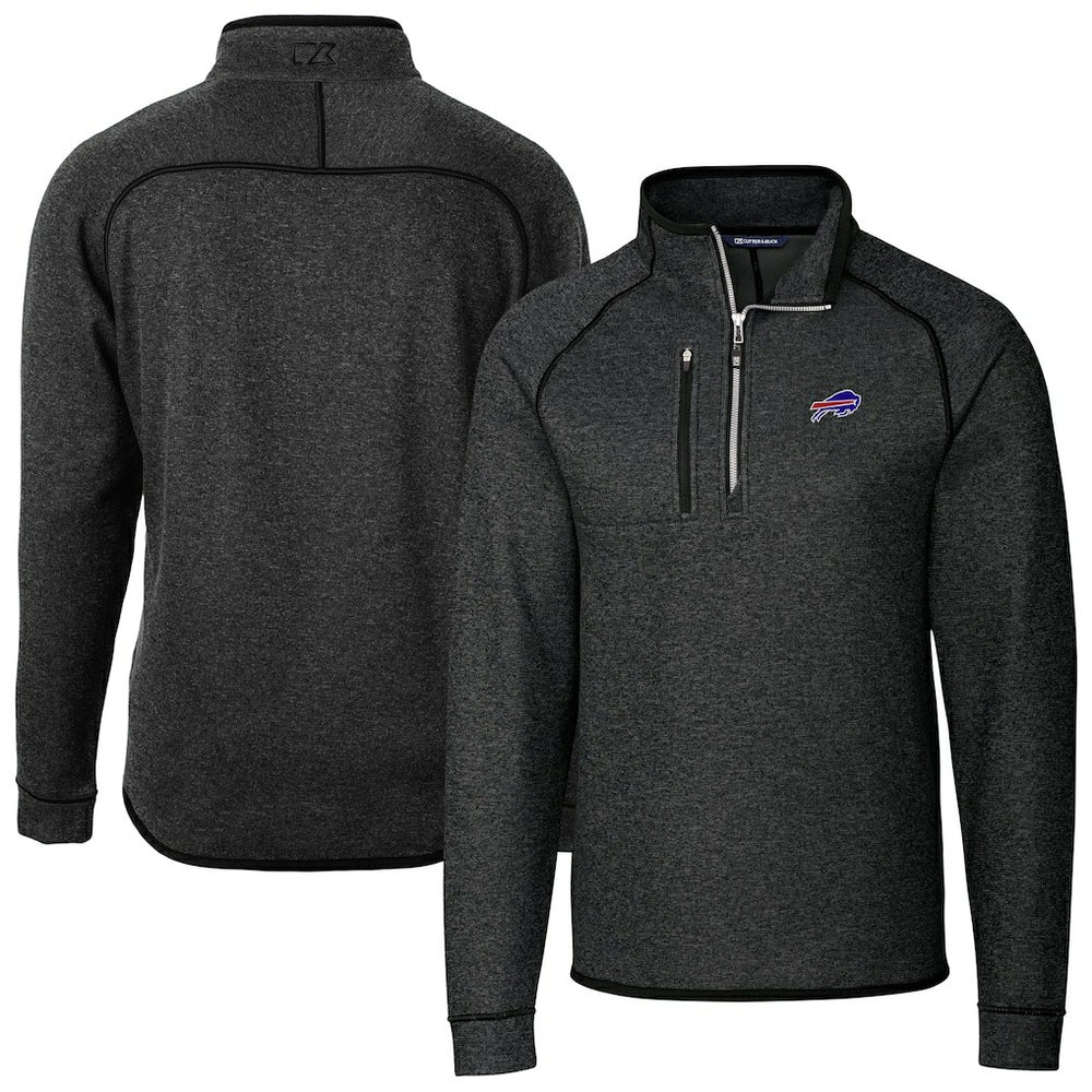 NFL Buffalo Bills Cutter & Buck Big & Tall Mainsail Sweater-Knit Half-Zip Jacket