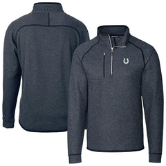 NFL Indianapolis Colts Cutter & Buck Big & Tall Mainsail Sweater-Knit Half-Zip Jacket