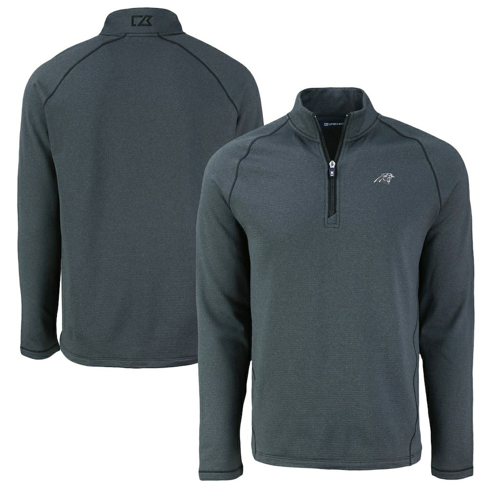 NFL Carolina Panthers Cutter & Buck Peshastin Eco Fleece Tri-Blend Raglan Recycled Quarter-Zip Jacket