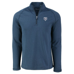 NFL Chicago Bears Cutter & Buck Peshastin Eco Fleece Tri-Blend Raglan Recycled Quarter-Zip Jacket