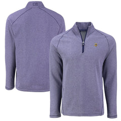 NFL Minnesota Vikings Cutter & Buck Peshastin Eco Fleece Tri-Blend Raglan Recycled Quarter-Zip Jacket