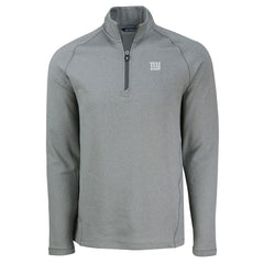 NFL New York Giants Cutter & Buck Peshastin Eco Fleece Tri-Blend Raglan Recycled Quarter-Zip Jacket