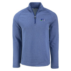 NFL Seattle Seahawks Cutter & Buck Peshastin Eco Fleece Tri-Blend Raglan Recycled Quarter-Zip Jacket