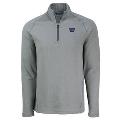 NFL Washington Commanders Cutter & Buck Peshastin Eco Fleece Tri-Blend Raglan Recycled Quarter-Zip Jacket