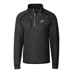 NFL Philadelphia Eagles Cutter & Buck Big & Tall Mainsail Sweater-Knit Raglan Half-Zip Jacket