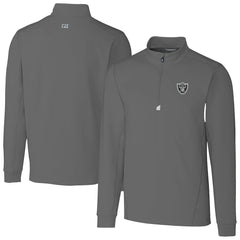 NFL Las Vegas Raiders Cutter & Buck Big & Tall Traverse Stretch Quarter-Zip Top