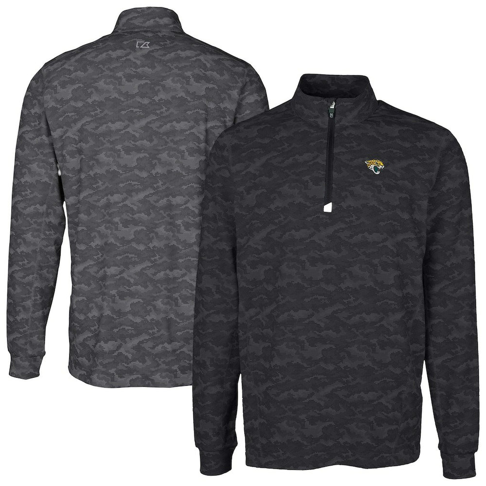 NFL Jacksonville Jaguars Cutter & Buck Big & Tall Traverse Eco Camo Tri-Blend DryTec Quarter-Zip Jacket