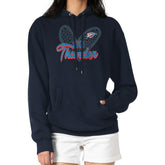 Oklahoma City Thunder G-III 4Her by Carl Banks Women's Leopard Heart Graphic Fleece Pullover Hoodie - Navy on sale