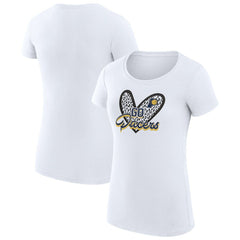 Indiana Pacers G-III 4Her by Carl Banks Women's Super-Slim Fit Lightweight Leopard Heart T-Shirt - White discount