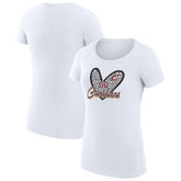 Cleveland Cavaliers G-III 4Her by Carl Banks Women's Super-Slim Fit Lightweight Leopard Heart T-Shirt sale - White for sale