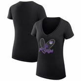 Sacramento Kings G-III 4Her by Carl Banks Women's Super-Slim Fit Lightweight Leopard Heart V-Neck T-Shirt - Black online