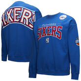 Philadelphia 76ers Hardwood Classics There & Back 2.0 Vintage Pullover Sweatshirt - Royal | Mitchell & Ness shop