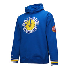 Golden State Warriors Chainstitch Applique Vintage Heavyweight Pullover Hoodie sale - Royal | Mitchell & Ness cheap