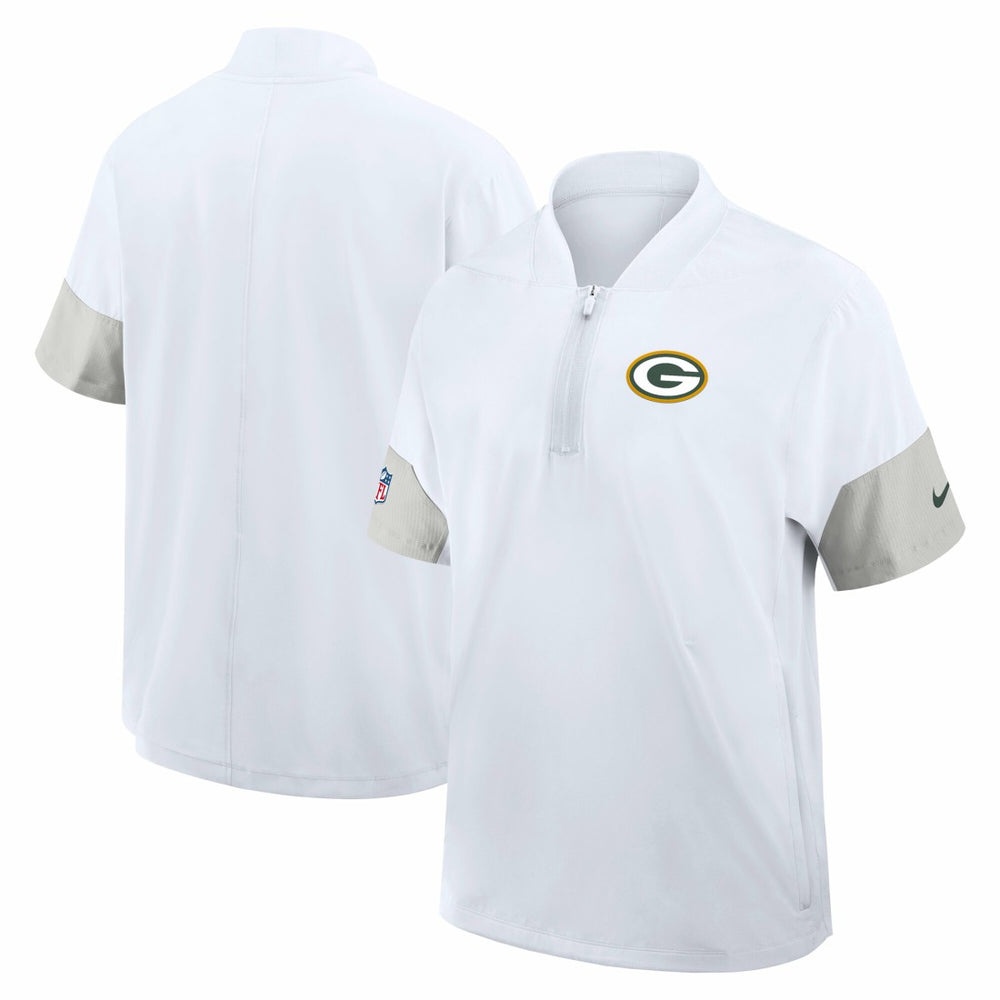 NFL Green Bay Packers Sideline Short Sleeve Quarter-Zip Dri-FIT Coach Jacket
