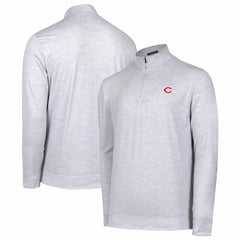 Cincinnati Reds Sublime Tri-Blend Quarter-Zip Jacket - Gray