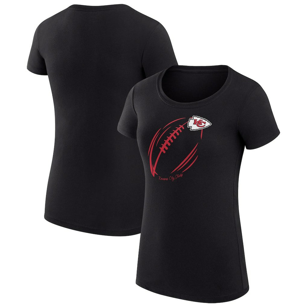 NFL Kansas City Chiefs G-III 4Her by Carl Banks Women's Super-Slim Fit Lightweight Subtle Football T-Shirt