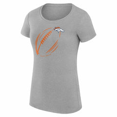 NFL Denver Broncos G-III 4Her by Carl Banks Women's Super-Slim Fit Lightweight Subtle Football T-Shirt