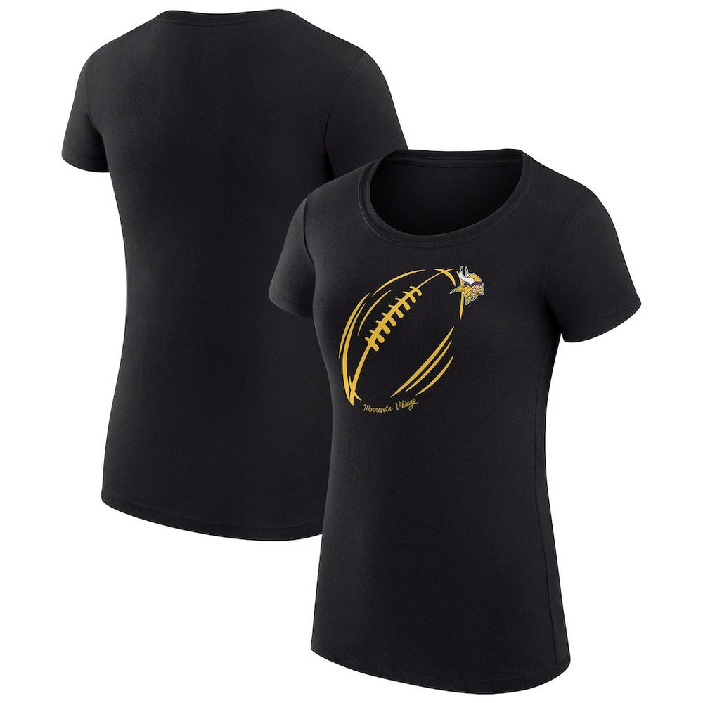 NFL Minnesota Vikings G-III 4Her by Carl Banks Women's Super-Slim Fit Lightweight Subtle Football T-Shirt