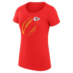 NFL Kansas City Chiefs G-III 4Her by Carl Banks Women's Super-Slim Fit Lightweight Subtle Football T-Shirt
