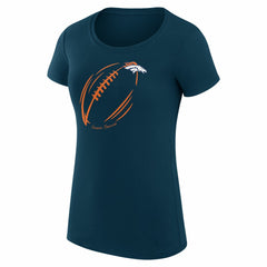 NFL Denver Broncos G-III 4Her by Carl Banks Women's Super-Slim Fit Lightweight Subtle Football T-Shirt