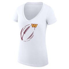 NFL Washington Commanders G-III 4Her by Carl Banks Women's Super-Slim Fit Lightweight Subtle Football V-Neck T-Shirt