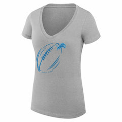 NFL Detroit Lions G-III 4Her by Carl Banks Women's Super-Slim Fit Lightweight Subtle Football V-Neck T-Shirt