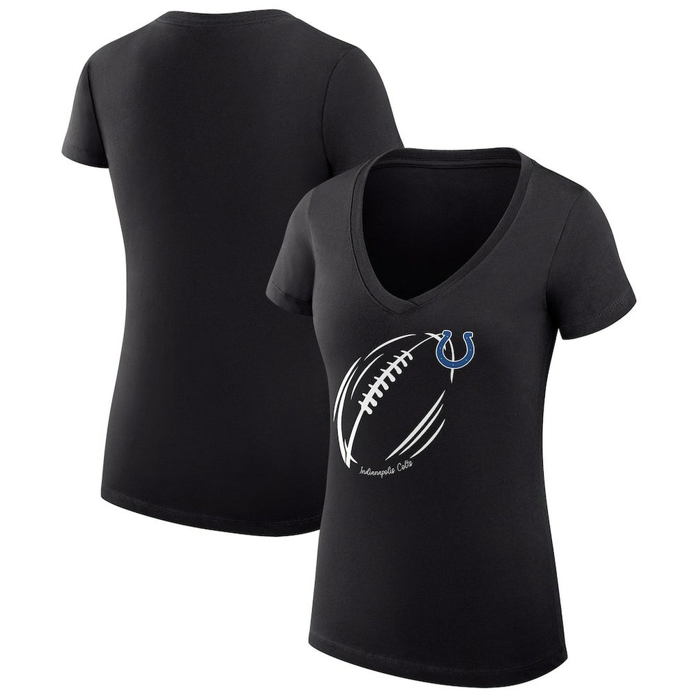 NFL Indianapolis Colts G-III 4Her by Carl Banks Women's Super-Slim Fit Lightweight Subtle Football V-Neck T-Shirt