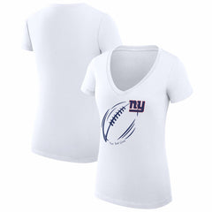 NFL New York Giants G-III 4Her by Carl Banks Women's Super-Slim Fit Lightweight Subtle Football V-Neck T-Shirt