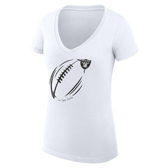 NFL Las Vegas Raiders G-III 4Her by Carl Banks Women's Super-Slim Fit Lightweight Subtle Football V-Neck T-Shirt