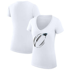 NFL Carolina Panthers G-III 4Her by Carl Banks Women's Super-Slim Fit Lightweight Subtle Football V-Neck T-Shirt