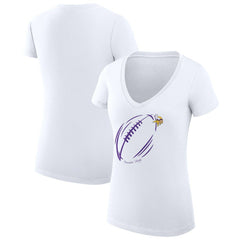 NFL Minnesota Vikings G-III 4Her by Carl Banks Women's Super-Slim Fit Lightweight Subtle Football V-Neck T-Shirt