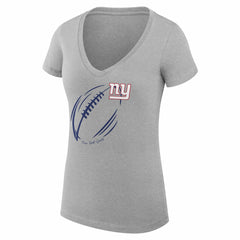 NFL New York Giants G-III 4Her by Carl Banks Women's Super-Slim Fit Lightweight Subtle Football V-Neck T-Shirt